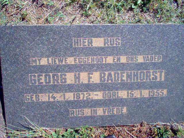 BADENHORST Georg H.F. 1872-1955