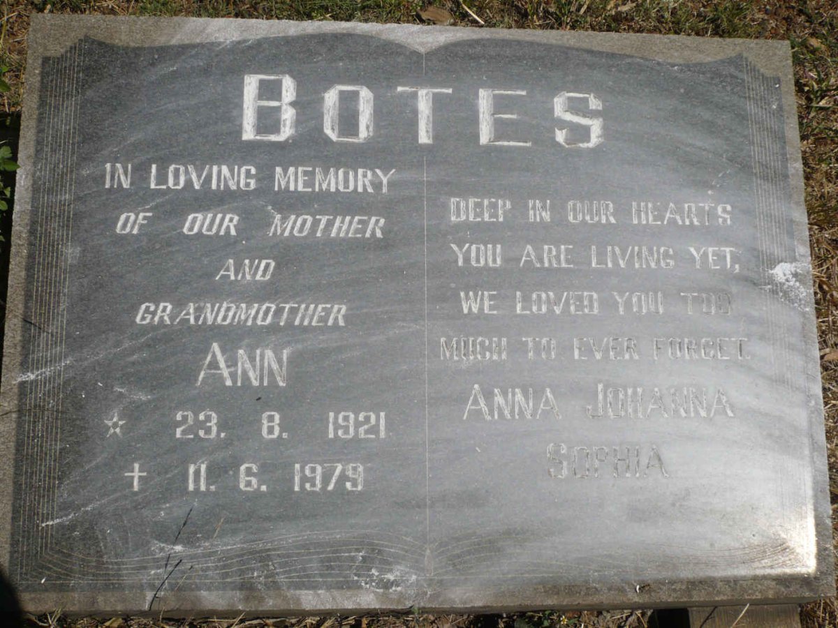 BOTES Anna Johanna Sophia 1921-1979