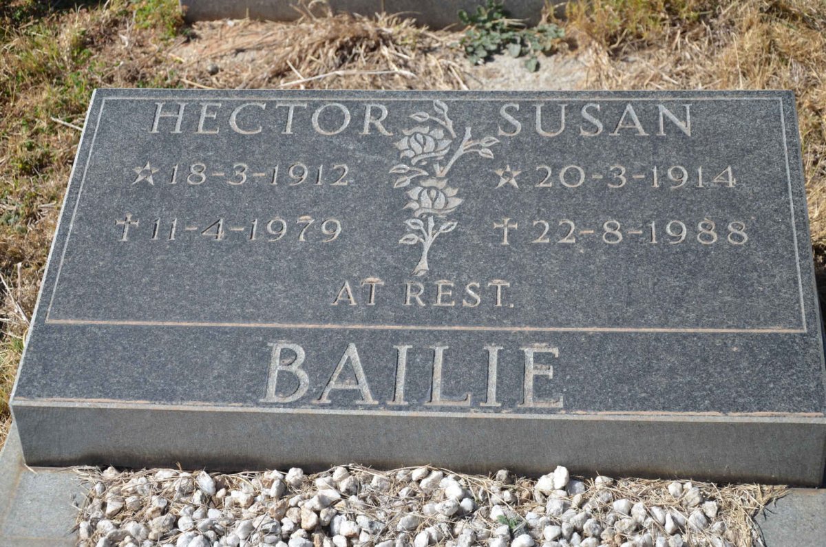 BAILIE Hector 1912-1979 &amp; Susan 1914-1988