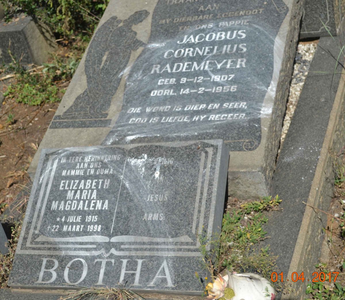 BOTHA Jacobus Cornelius Rademeyer 1907-1956 &amp; Elizabeth Maria Magdalena 1915-1998
