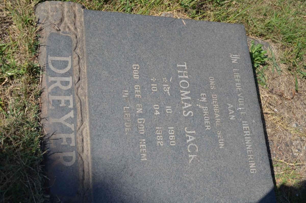 DREYER Thomas Jack 1960-1982