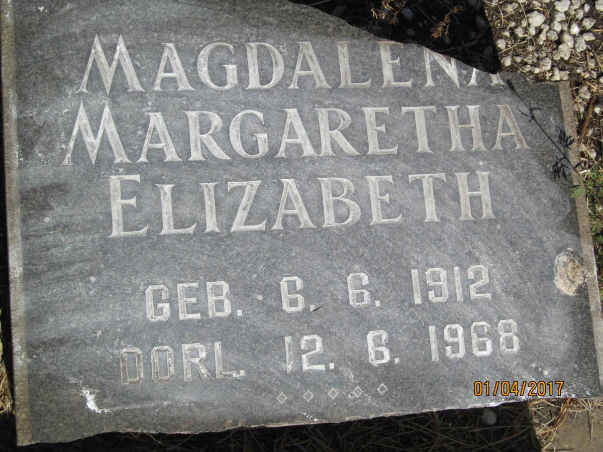 FOURIE Magdalena Margaretha Elizabeth 1912-1968