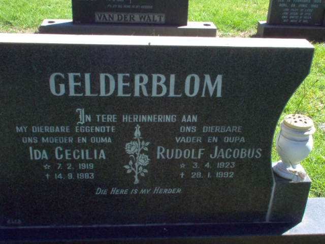 GELDERBLOM Rudolf Jacobus 1923-1992 &amp; Ida Cecilia 1919-1983