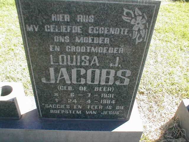 JACOBS Louisa J. nee DE BEER 1931-1984