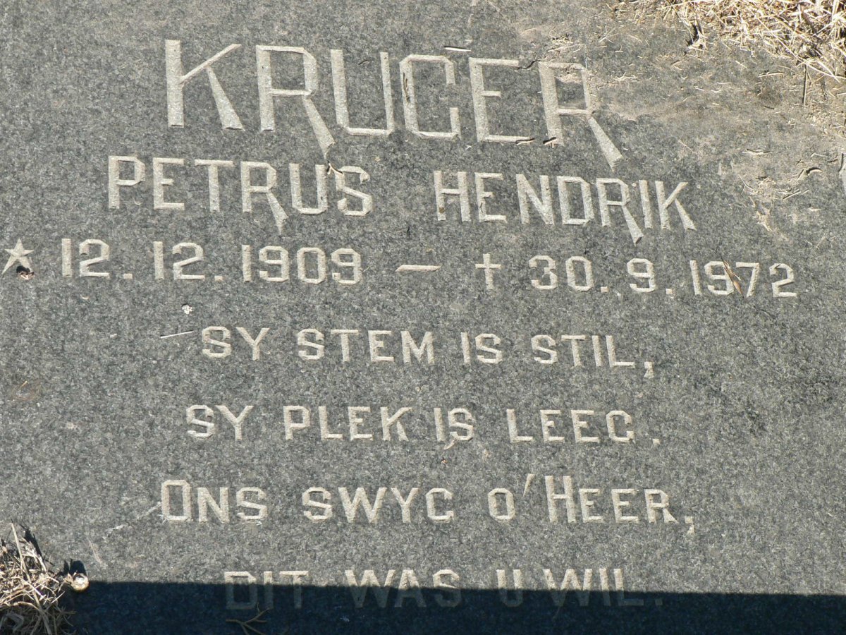 KRUGER Petrus Hendrik 1909-1972