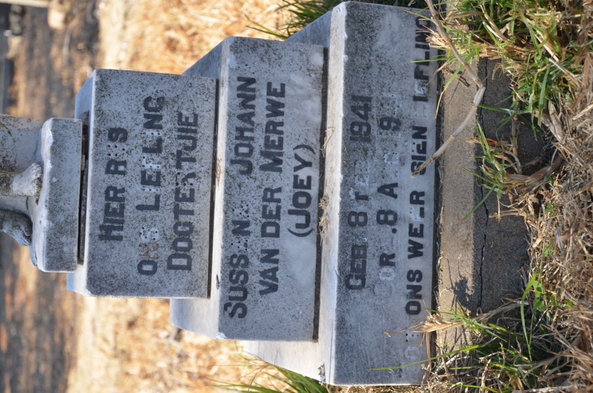 MERWE Sussana Johanna, van der 1941-1941