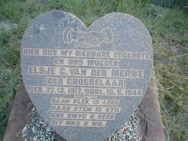 MERWE Elsje C., van der nee GROBBELAAR 1917-1944