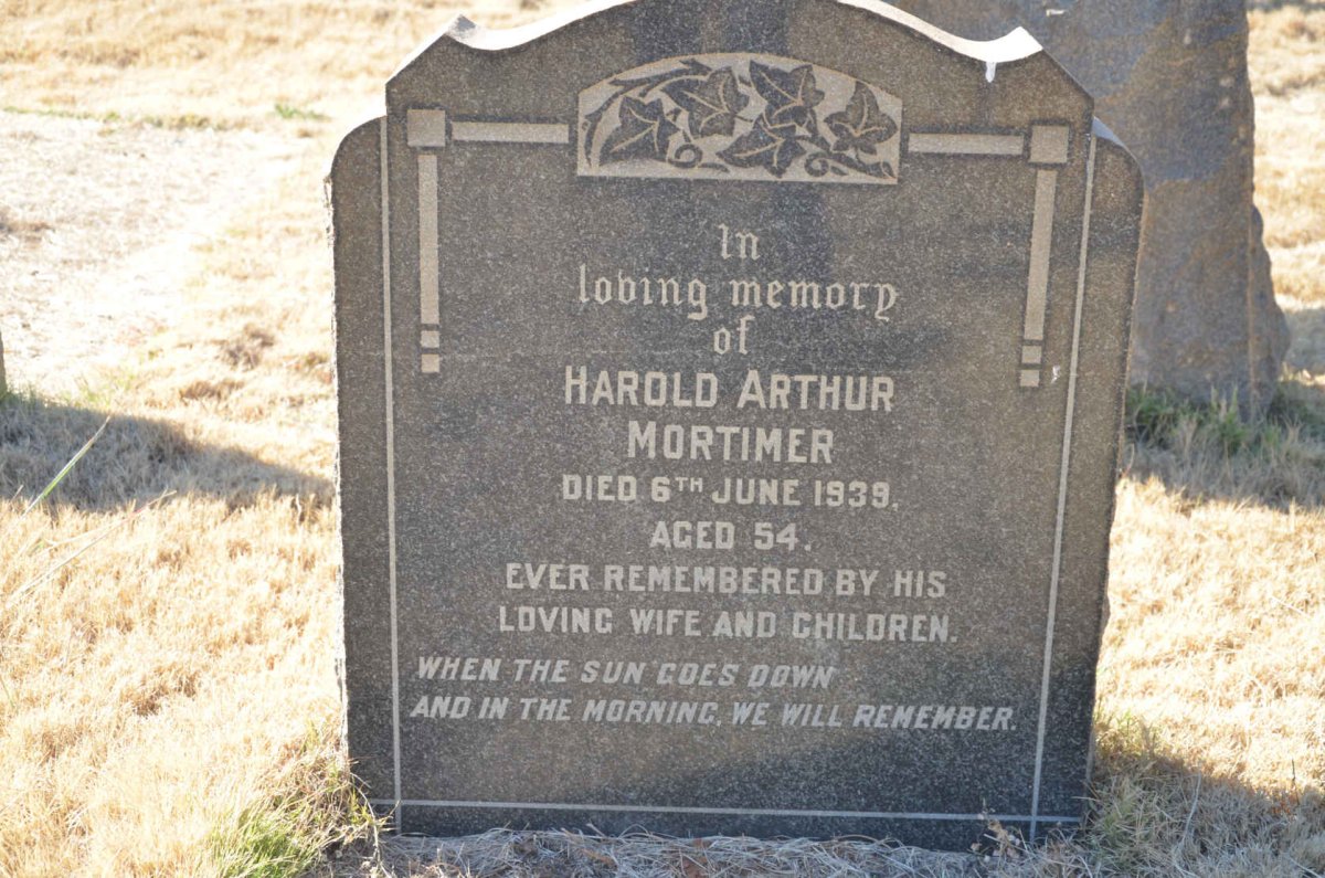 MORTIMER Harold Arthur -1939