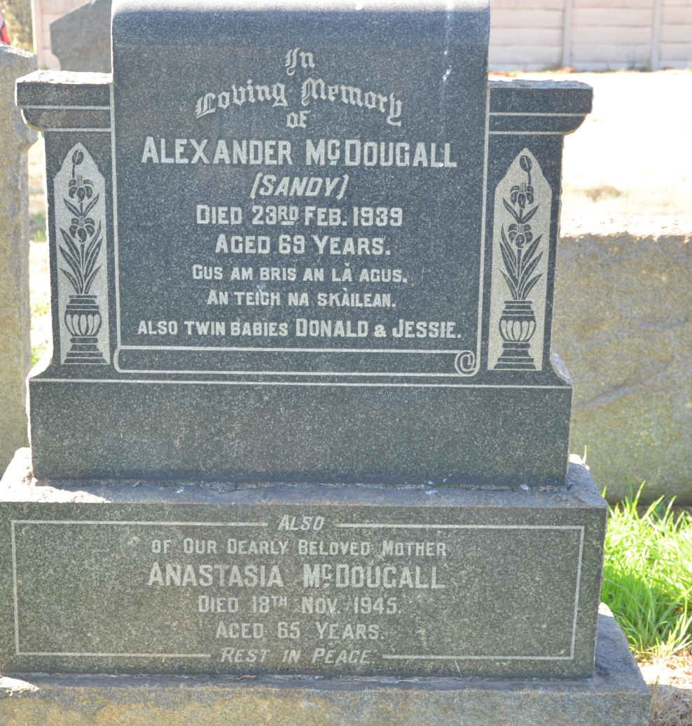 McDOUGALL Alexander -1939