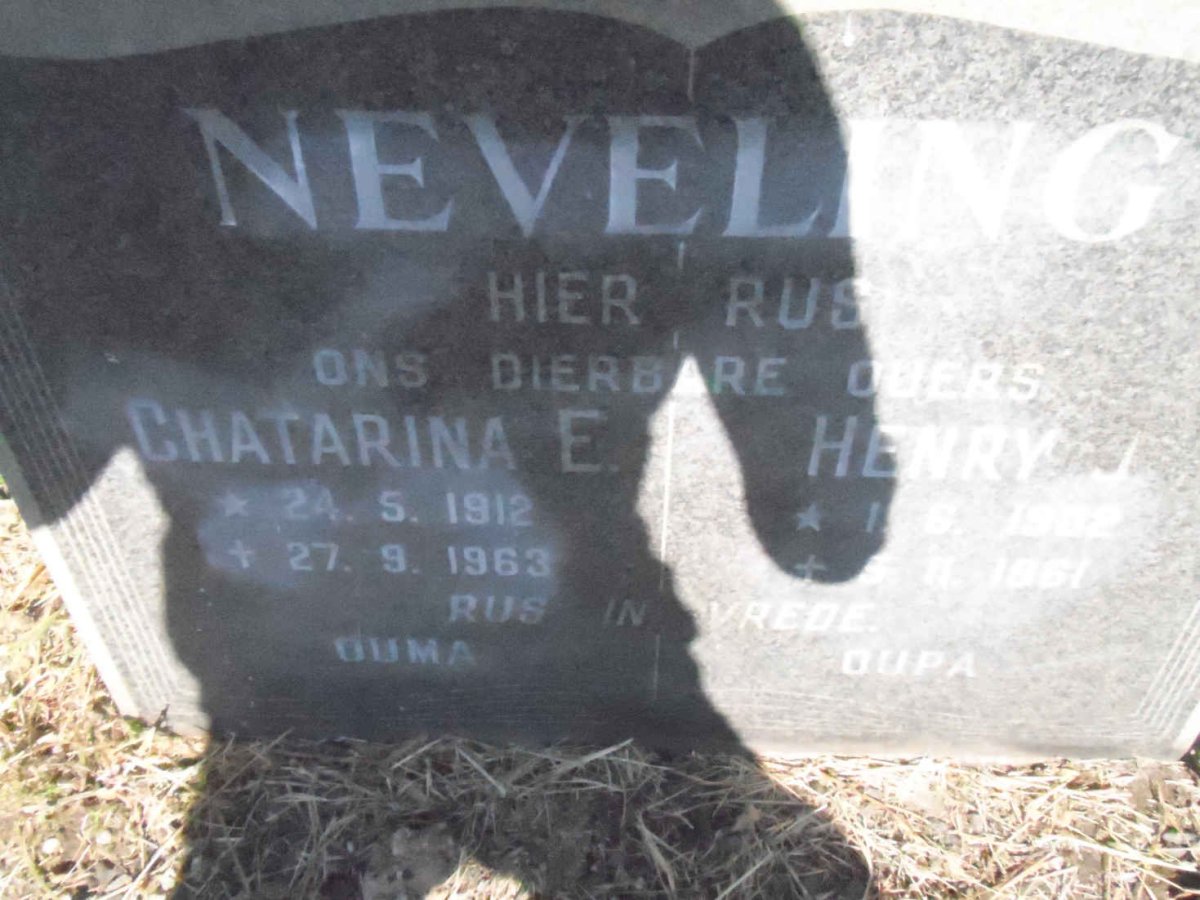 NEVELING Henry J. 1902-1961 &amp; Chatarina E. 1912-1963