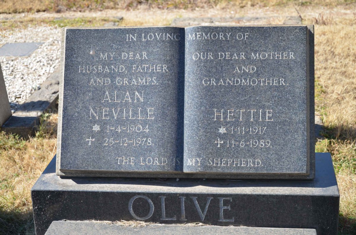 OLIVE Alan Neville 1904-1978 &amp; Hettie 1917-1989