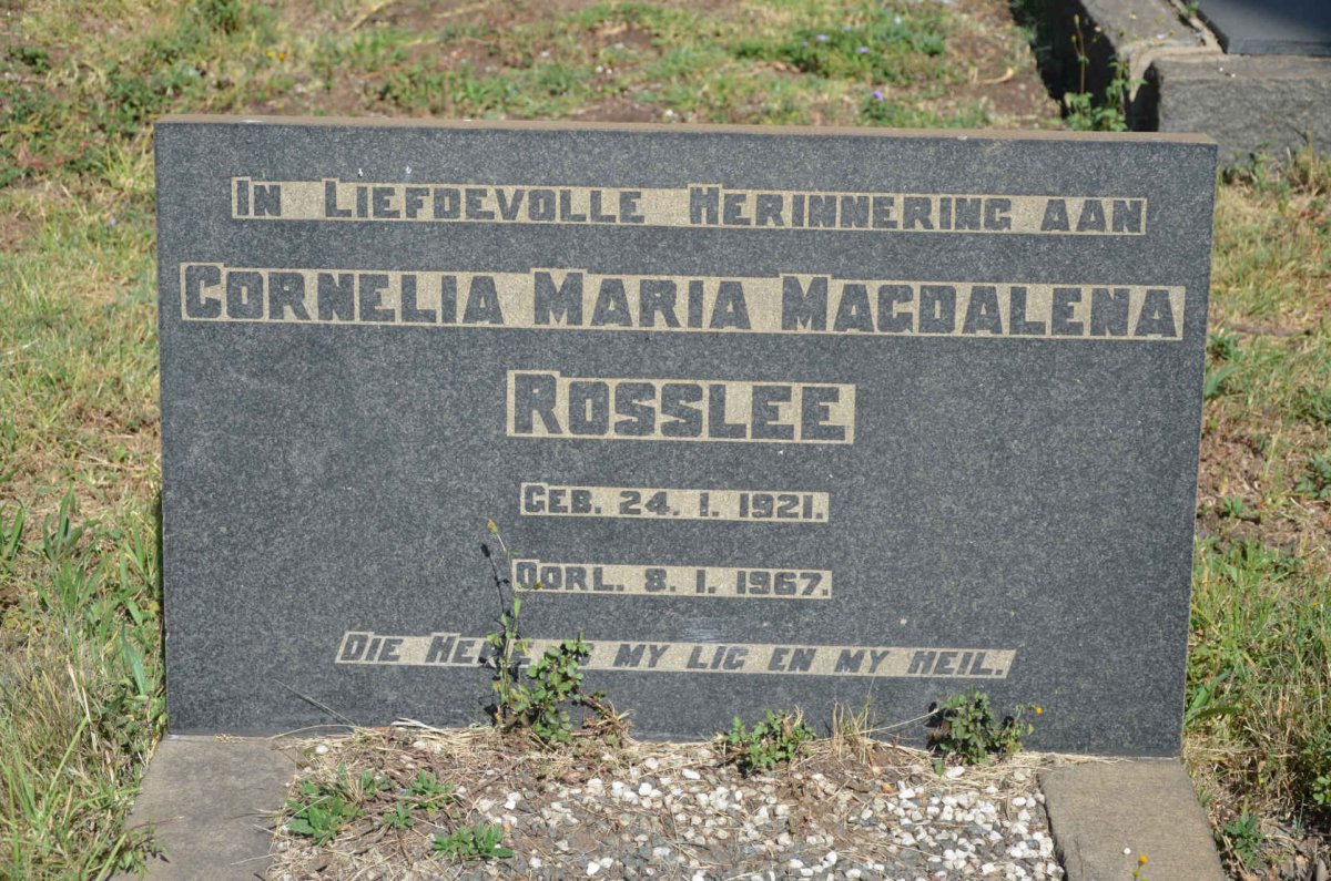 ROSSLEE Cornelia Maria Magdalena 1921-1967
