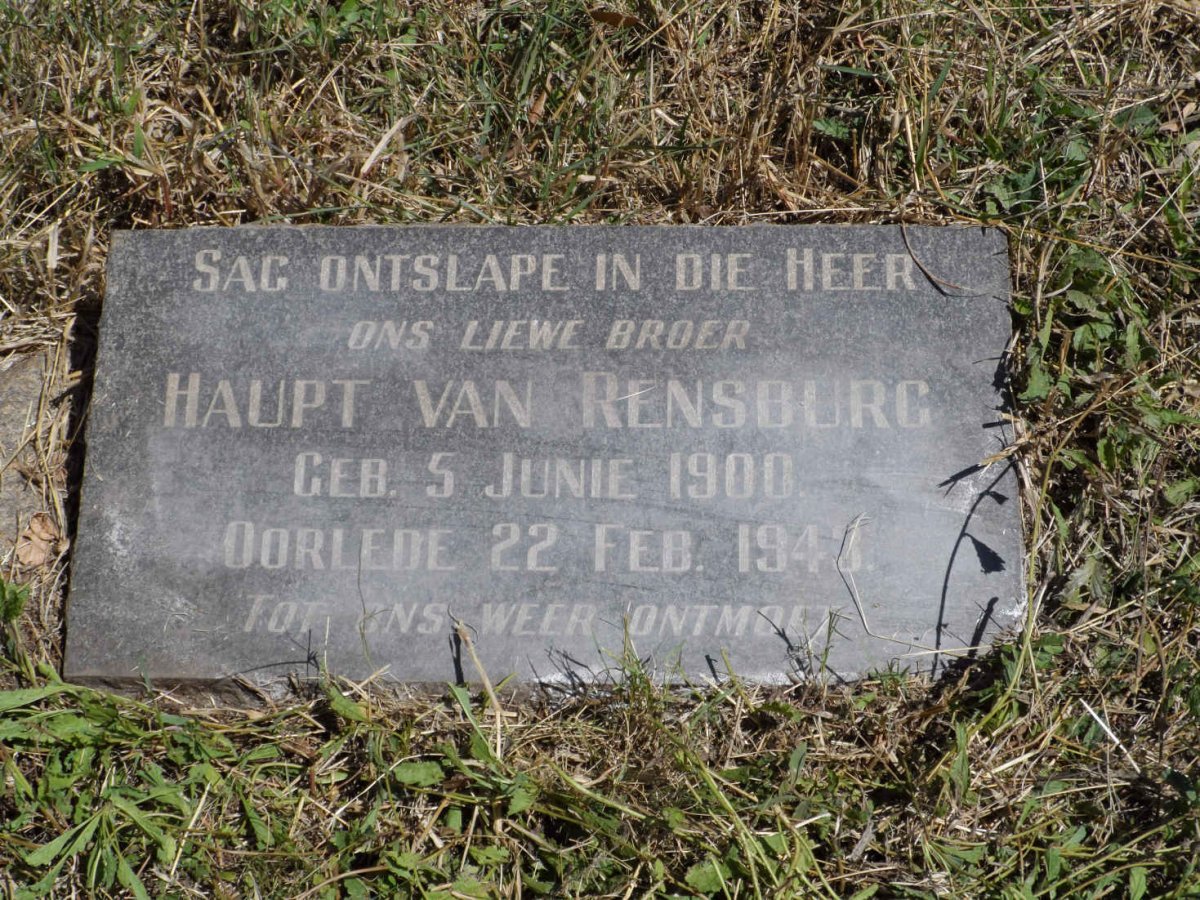 RENSBURG Haupt, van 1900-1943