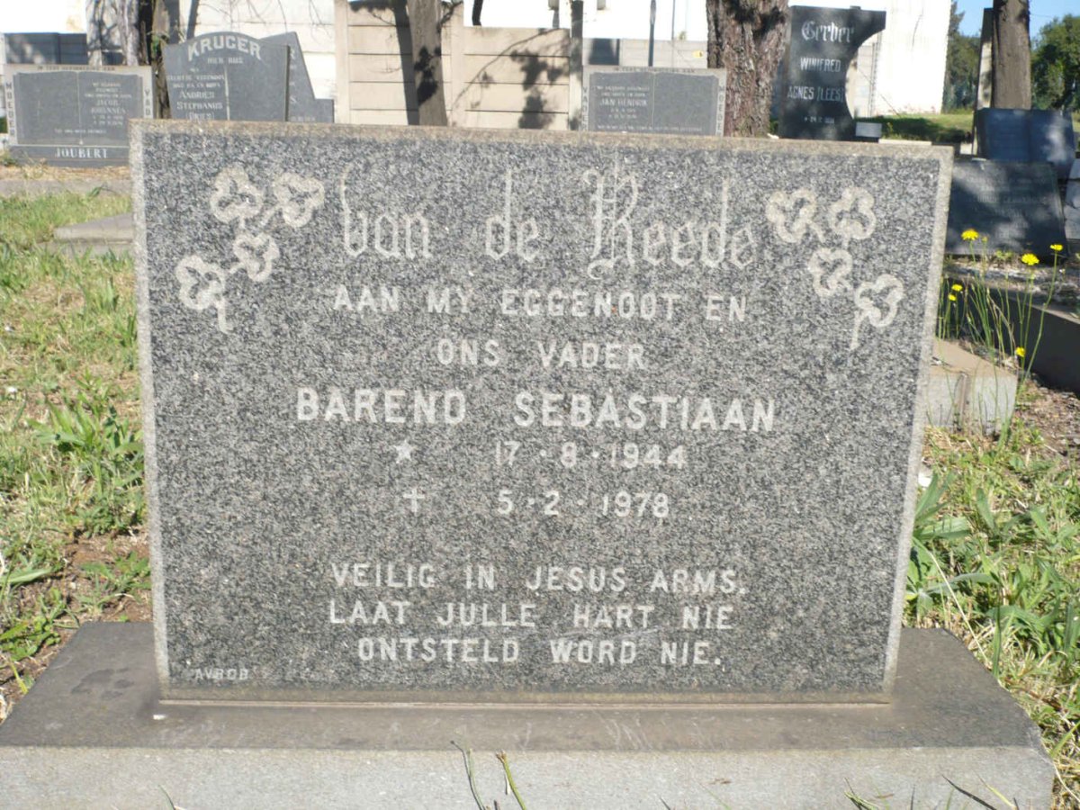 REEDE Barend Sebastiaan, van de 1944-1978