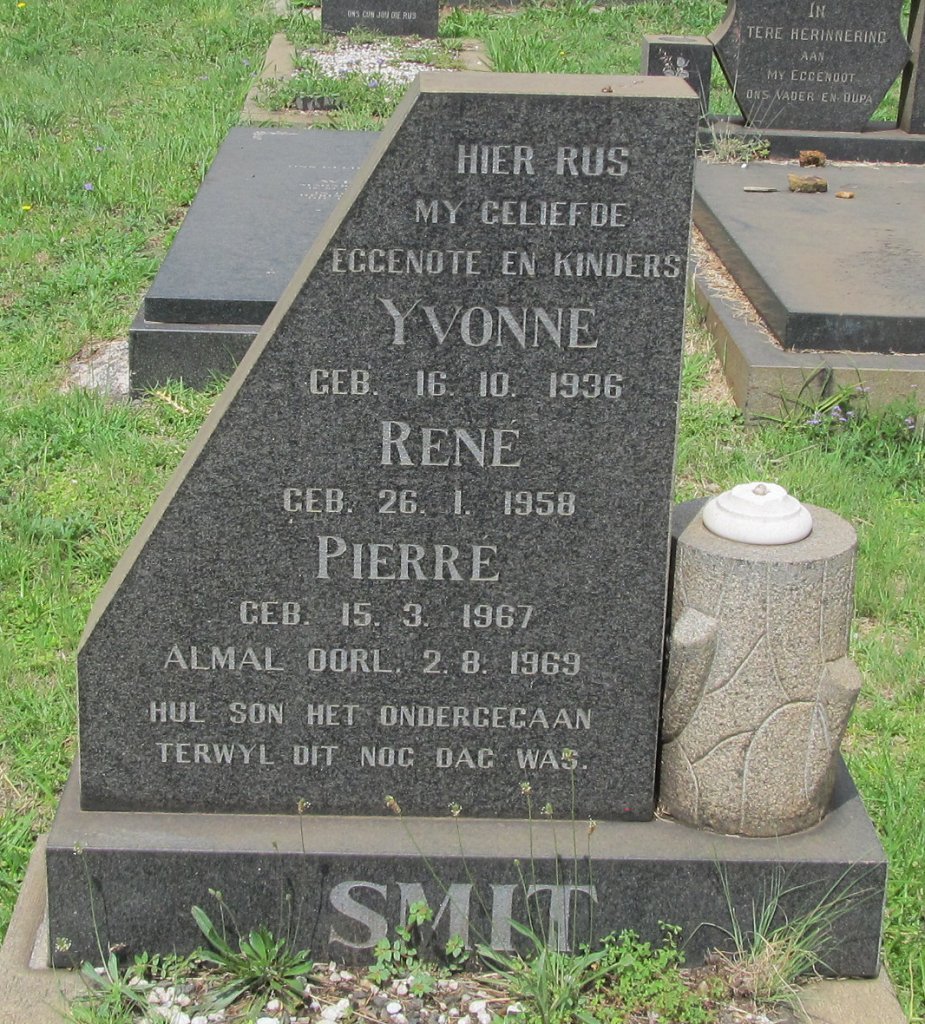SMIT Yvonne 1936-1969 :: SMIT Rene 1858-1969 :: SMIT Pierré 1967-1969