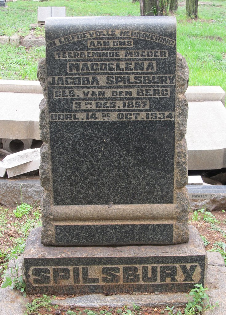 SPILSBURY Magdalena Jacoba VAN DEN BERG 1857-1934