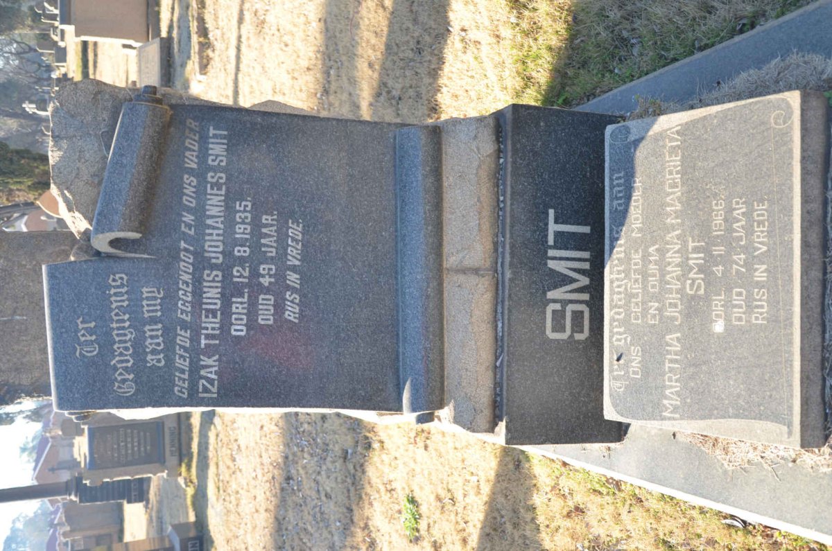 SMIT Izak Theunis Johannes -1935 &amp; Martha Johanna Magrieta -1966