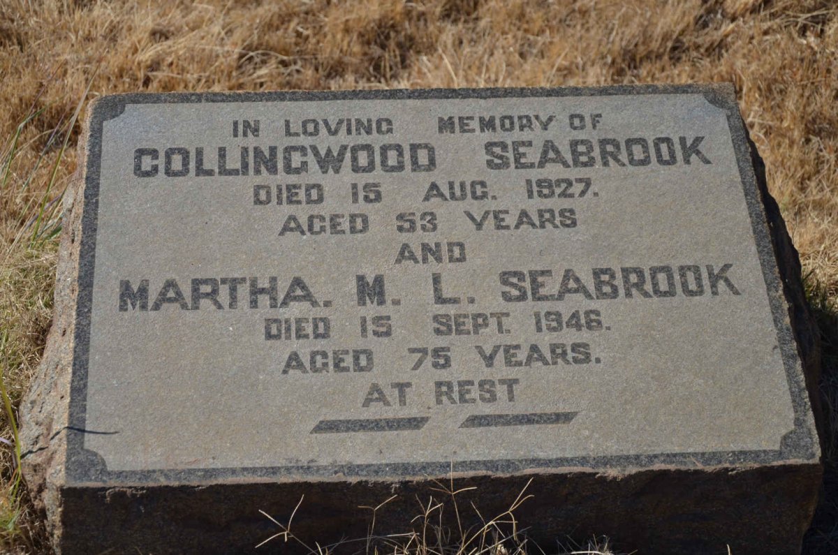 SEABROOK Collingwood -1927 &amp; Martha M.L. -1946
