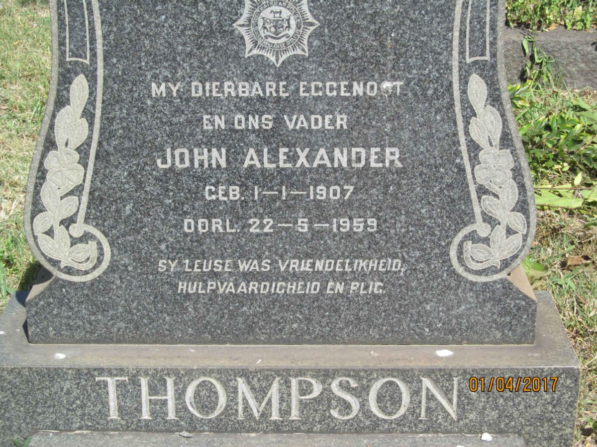 THOMPSON John Alexander 1907-1959
