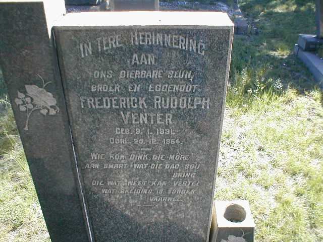 VENTER Frederick Rudolph 1931-1954