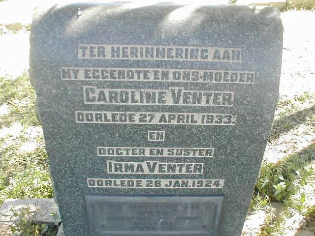 VENTER Caroline -1933 :: VENTER Irma -1924