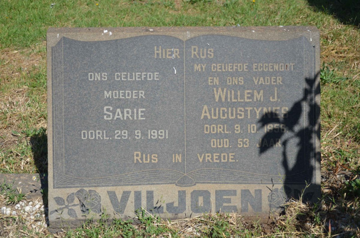 VILJOEN Willem J. Augustynes -1956 &amp; Sarie -1991