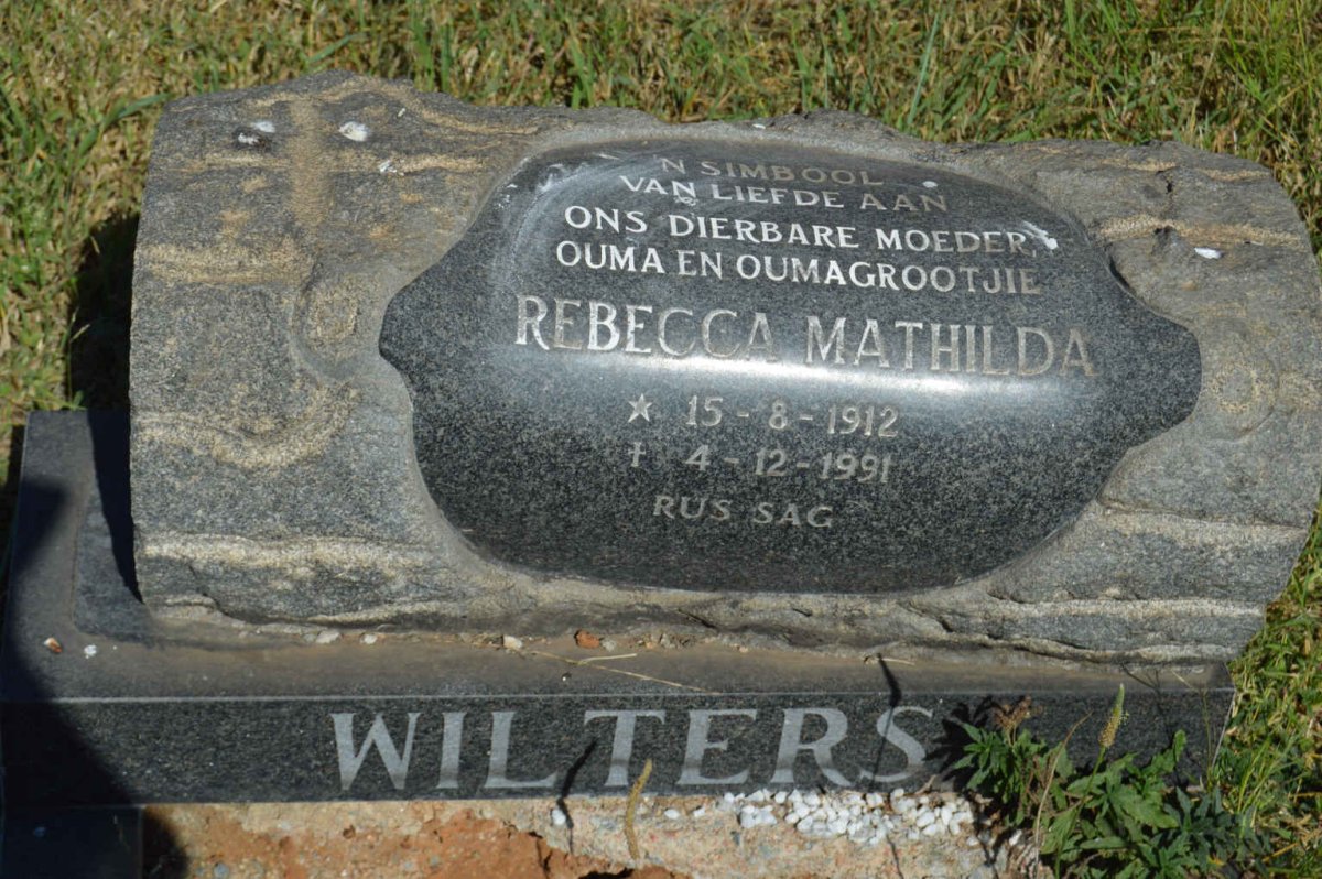 WILTERS Rebecca Mathilda 1912-1991