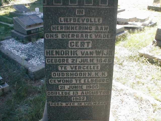 WIJK Gert Hendrik, van 1846-1902