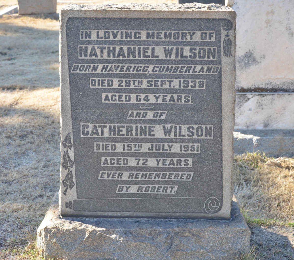 WILSON Nathaniel -1938 &amp; Catherine -1951