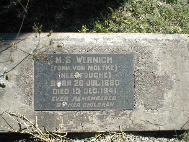 WERNICH M.S. nee VON MOLTKE born FOUCHE 1880-1941