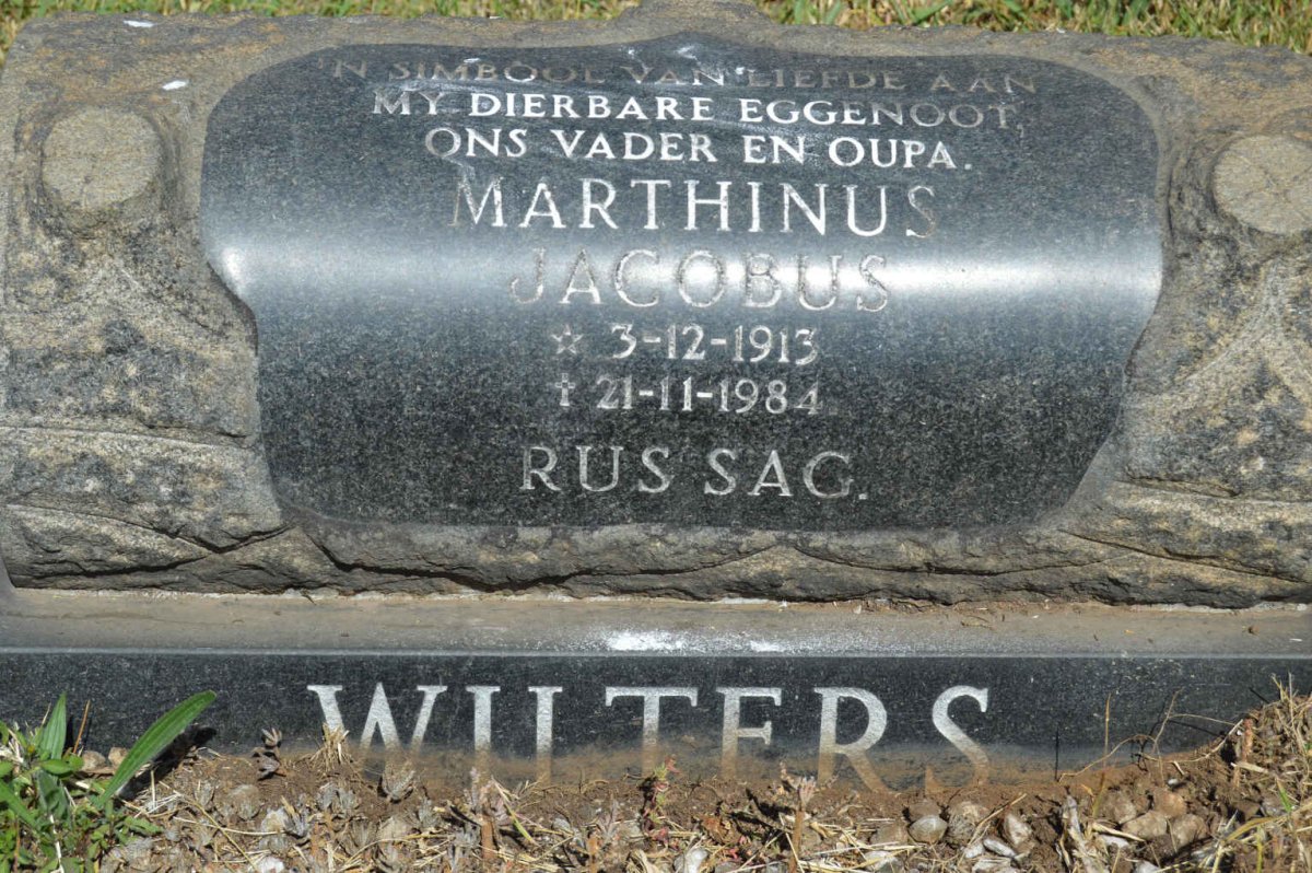 WILTERS Marthinus Jacobus 1913-1984