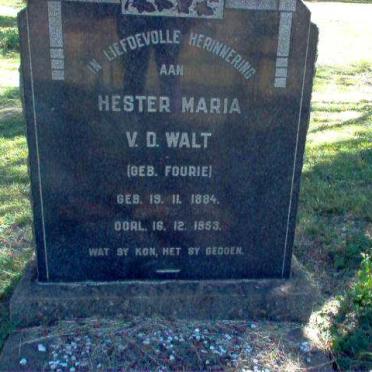 WALT Hester Maria, v.d. nee FOURIE 1884-1953