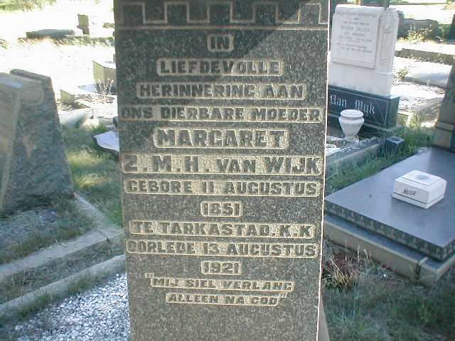 WIJK Margaret Z.M.H., van 1851-1921