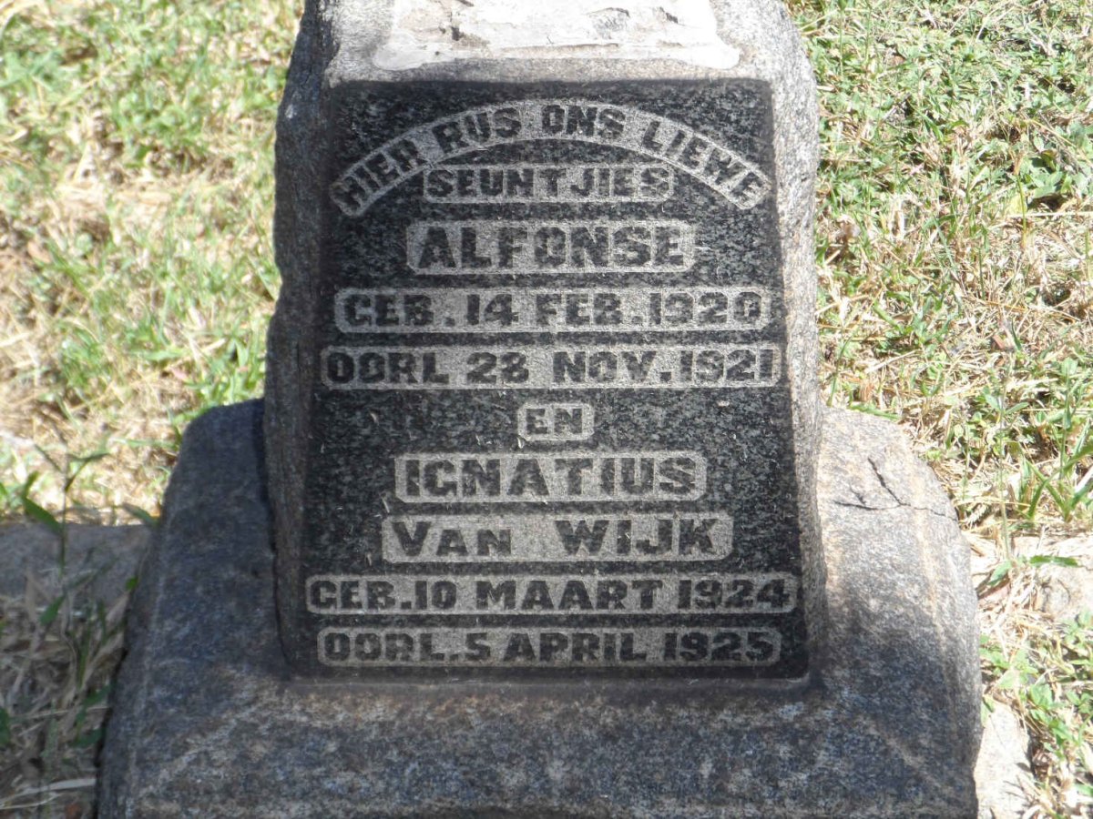 WIJK Alfonse, van 1920-1921 :: VAN WIJK Ignatius 1924-1925