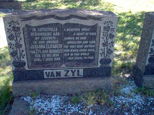 ZYL Johanna Elizabeth, van nee SCHAKLEY 1894-1949