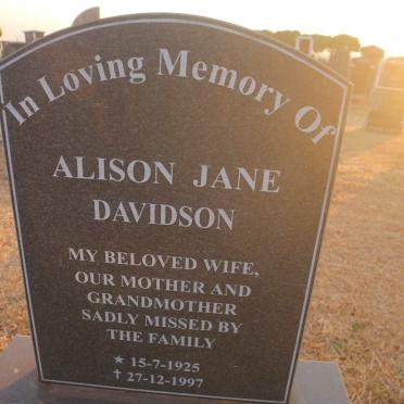 BACON Alison Jane Davidson 1925-1997