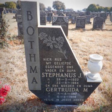 BOTHMA Stephanus J. 1920-1984 &amp; Gertruida M. 1917-1986