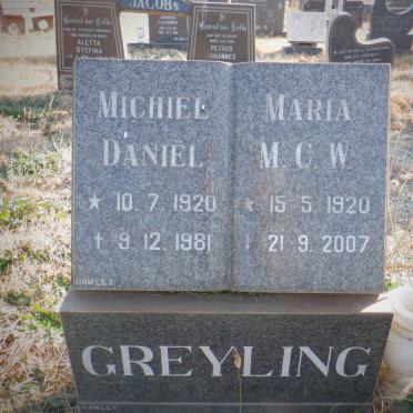 GREYLING Michiel Daniel 1920-1981 &amp; Maria M.C.W. 1920-2007