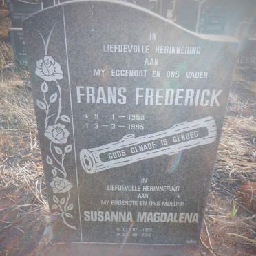 GERBER Frans Frederick 1958-1995 &amp; Susanna Magdalena 1955-2013