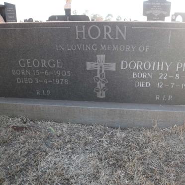 HORN George 1905-1978 &amp; Dorothy Phyllis 1910-1988