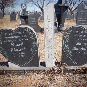 LOMBARD Daniel Edward 1952-1993 &amp; Susara Magdalena 1955-