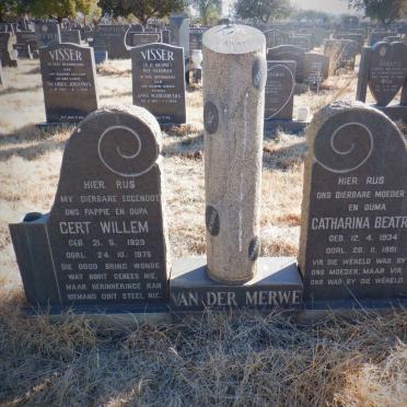 MERWE Gert Willem, van der 1929-1975 &amp; Catharina Beatrix 1934-1981