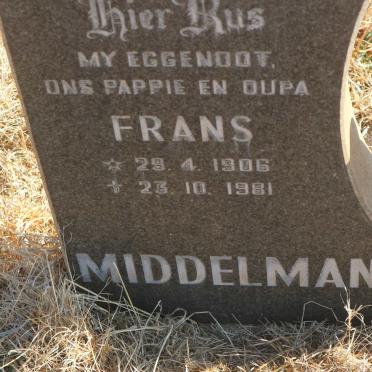 MIDDELMAN Frans 1906-1981