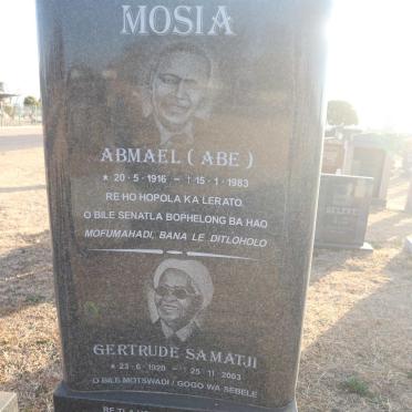 MOSIA Abmael 1916-1983 &amp; Gertrude Samatji 1920-2003