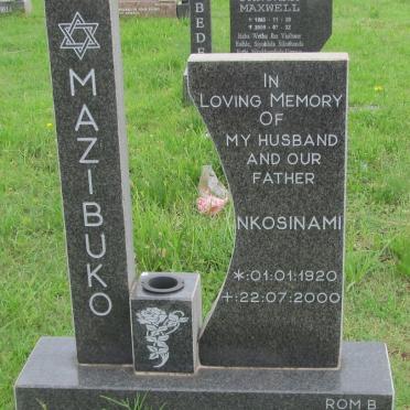 MAZIBUKO Nkosinami 1920-2000