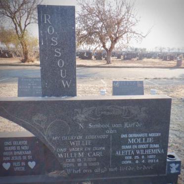 ROSSOUW Willem Carl 1919-1969 &amp; Aletta Wilhemina 1922-2014