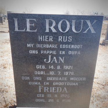 ROUX Jan, le 1921-1976 &amp; Frieda 1925-1998