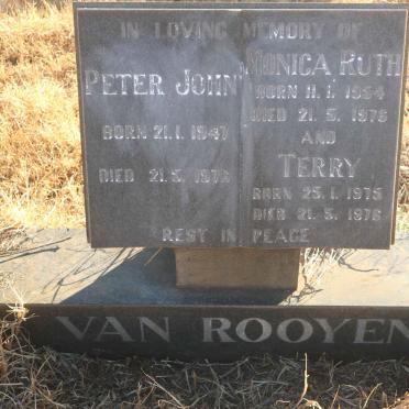 ROOYEN Peter John, van 1947-1976 &amp; Monica Ruth 1954-1976 :: VAN ROOYEN Terry 1975-1976