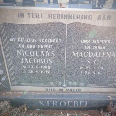 STROEBEL Nicolaas Jacobus 1889-1972 &amp; Magdalena S.C. 1898-1981