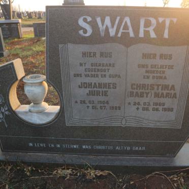 SWART Johannes Jurie 1904-1989 &amp; Christina Maria 1908-1990